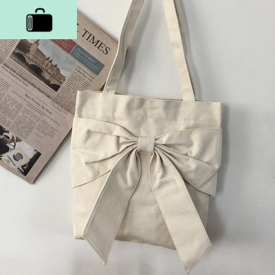 帆布蝴蝶节简约百搭女手提大容量ins超火包单肩软妹少女心古着感NEW LAKE女士单肩包