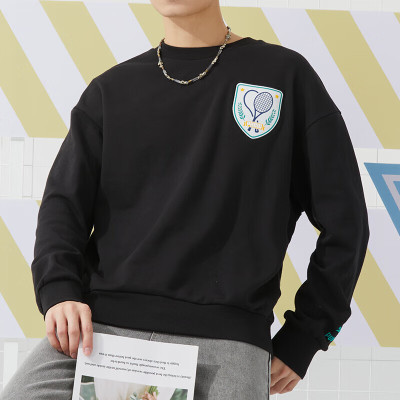 彪马(PUMA)男装日常休闲简约纯色印花圆领卫衣套头衫625802-01