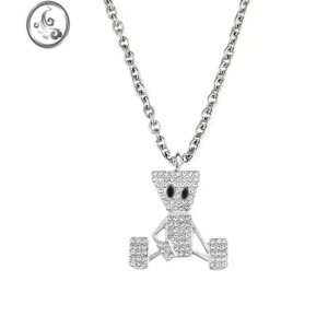 JiMi薛之谦同款项链ins嘻哈男潮纸袋人带钻木偶人吊坠百搭锁骨链配饰 满钻纸袋人项链+60cmO字链