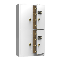 易企采 1.85米大型保险柜白色电子指纹对开门保密柜家用字画收藏全钢办公室档案文件珠宝箱防盗金库密码保险箱