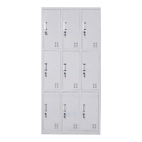 乙壬收纳柜财务档案柜资料柜加厚文件柜办公室带锁铁皮柜九门更衣柜