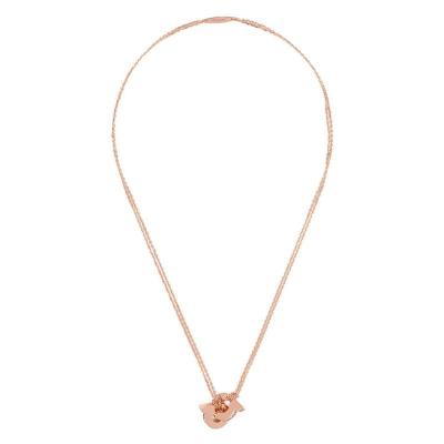 Salvatore Ferragamo菲拉格慕双Gancini吊坠项链女款黄铜材质时尚饰品