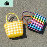 今年流行的彩色编织包包手提迷你ins小包女沙滩度假包海边外单NEW LAKE女士单肩包