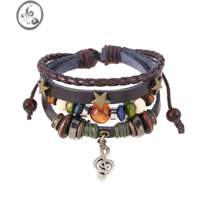 JiMi复古民族风星星珠子情侣编织手链y2k情侣礼物手绳可调节手环饰品