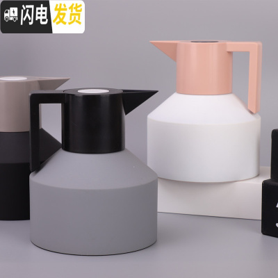 三维工匠北欧几何保温壶家用304不锈钢内胆热水瓶大容量瓶暖开水瓶暖水壶 1.8黑色