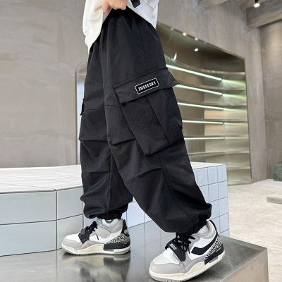 新款秋季男童休闲裤春秋款儿童裤子男孩秋天中大童秋装工装裤