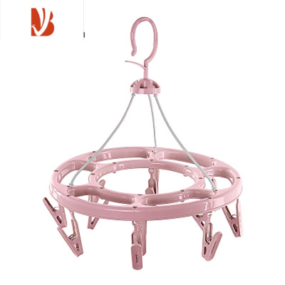 三维工匠晾衣架成人防风塑料32夹子衣架儿童袜子架婴儿家用多晾晒架子