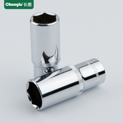 长鹿12.5mm大飞系列1/2寸大飞铬钒钢加长6角套筒头六角长套筒10mm