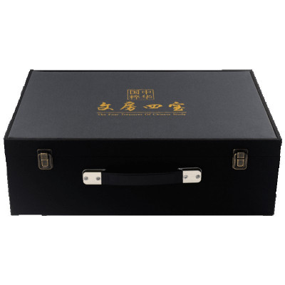 家柏饰(CORATED)文房四宝专业精品套装礼盒笔墨纸砚成人法毛笔砚台原石毛笔套装摆件用品仿古笔架毛笔挂