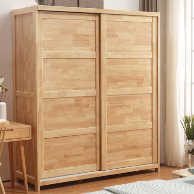 臻远 ZY-YG-010简约实木衣柜推拉门衣柜宿舍更衣柜卧室收纳柜 1.2米二门