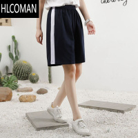 HLCOMAN校服裤子五七分裤男女初中高中学生一条杠宽白边短裤夏季薄款校裤