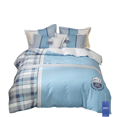 安居先森焕彩喷气全棉印花单人床三件套活性印染员工宿舍常用0.9米床/1.2米床D1563