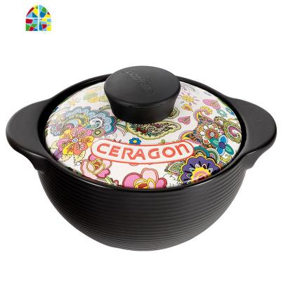 砂锅可高温汤煲沙锅陶瓷家用明火燃气瓦罐炖锅大容量养生汤锅大号 FENGHOU 煲汤锅2-5人[3.0升]