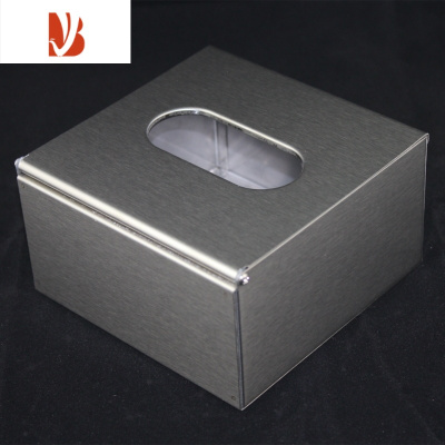 三维工匠正方形餐巾盒桌食堂面纸盒304不锈钢小抽纸巾盒手纸器收纳盒创意 不锈钢拉丝 13*13*7.5厘米