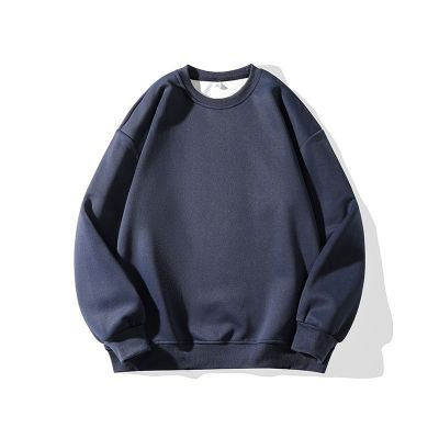 |秋季新款重磅圆领纯色男士卫衣日系休闲简约宽松卫衣男