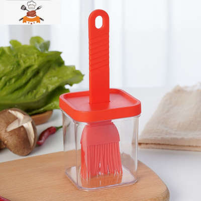 日式可高温油刷酱料瓶烙饼抹油硅胶刷子带瓶食品级烘焙料理烧烤刷 敬平 1个红色-可高温