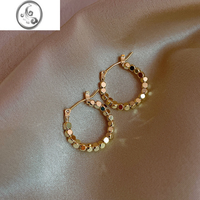 JiMi金属圈圈2023年新款潮耳环气质耳钉韩国网红耳圈耳坠通勤耳饰