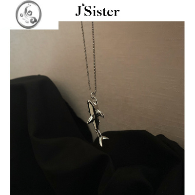 JiMiJSISTER小鲨鱼街头ins嘻哈项链男潮小众设计hiphop个性毛衣链配饰