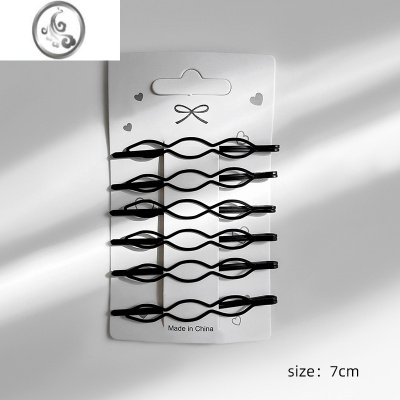 JiMi黑色一字夹套装简约侧边刘海夹额前碎发整理发卡女后脑勺合金BB夹