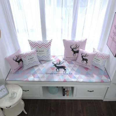 家柏饰(CORATED)北欧高密度乳胶飘窗垫窗台垫定做榻榻米阳台海绵垫沙发毯坐垫 鹿粉 12cm飘窗垫