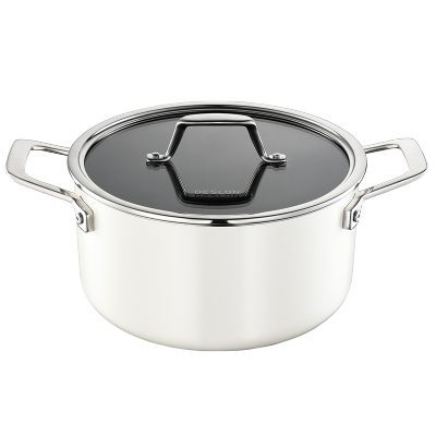 德世朗(DESLON) 云璟系列珐琅汤锅20cm 白色DP908-C20