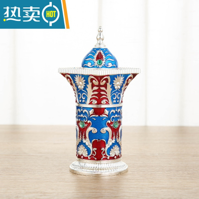 敬平欧式牙签筒创意个性家用客厅北欧ins牙签盒可爱按压式自动桶 银红蓝罗马柱