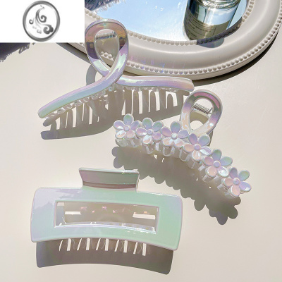 JiMi幻彩人鱼姬抓夹女夏季后脑勺盘发夹子ins大号鲨鱼夹气质发卡头饰