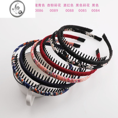 JiMi网红简约清新发夹宽边发卡发箍时尚日韩镂空布艺手工编织铁丝头箍