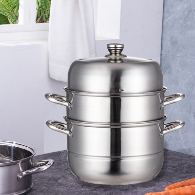 苏宁宜品三层大容量不锈钢复底家用蒸锅
