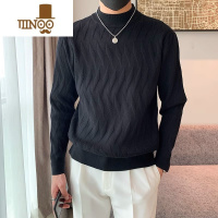 YANXU半高领毛衣男厚款宽松韩版潮流保暖中领打底毛线衣针织衫男