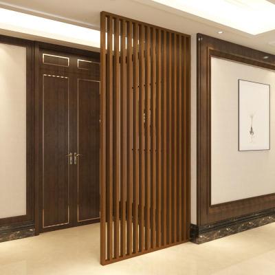 新中式玄关隔断实木屏风 栅栏装饰客厅茶楼酒店 现代简约座屏定制 白蜡木木条统一宽4cm*厚5cm每平方定制价格 整装