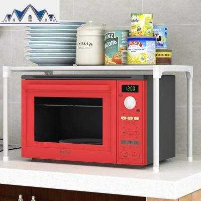 家用置物架微波炉架落地组装铁艺网格 厨房用品调料架收纳储物架 三维工匠