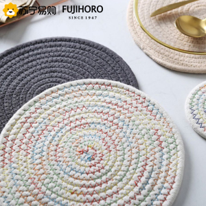 日式简约棉麻垫碗盘垫加厚隔热垫亚麻餐垫手工编织棉线餐垫家居