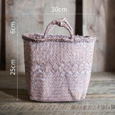 美帮汇编花篮提篮收纳篮装饰花器 手工艺术编织日式杂货