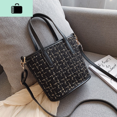 流行仙女包包2020夏季新款潮韩版百搭斜挎包呢子时尚手提包水桶包NEW LAKE