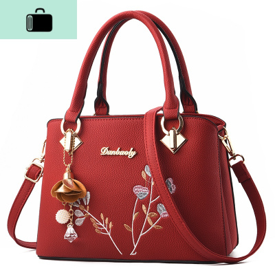 春夏女士包包2020新款韩版中年妇女妈妈包绣花单肩斜挎手提大包包NEW LAKE女士单肩包
