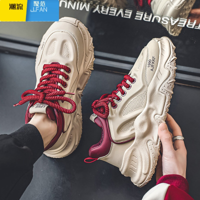 聚范莆田男鞋2024新款透气潮牌运动休闲高级感港风厚底夏季增高老爹鞋