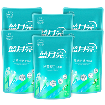 蓝月亮 新品除菌去味洗衣液补充装500g袋*6(活力橙花香)