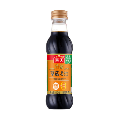海天 草菇系列 老抽酱油[特级酱油]500ml*2 红烧上色 中华老字号