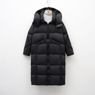 90白鹅绒羽绒服女连帽长款新款过膝冬季长款加厚宽松保暖外套
