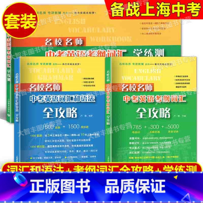中考英语考纲词汇全攻略+语法+学练测[全3册] 初中通用 [正版]名校名师中考英语全攻略系列 考纲词汇 词汇和语法 全攻