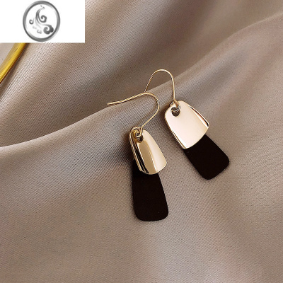 JiMi耳环2023年新款潮耳饰女韩国气质简约ins个性黑色耳钉网红耳坠