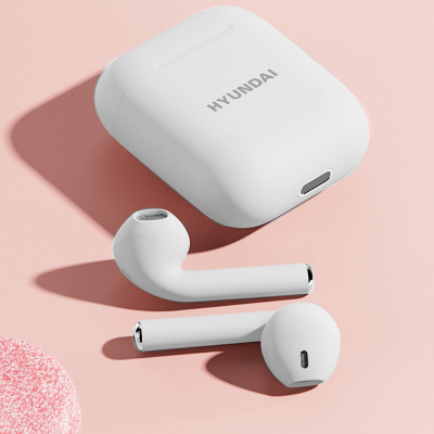HYUNDAI韩国现代真无线蓝牙耳机半入耳式华为荣耀oppo小米安卓通用强大兼容快速充电持久磨砂质感舒适