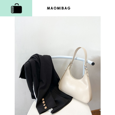 小众设计师款复古月牙包光滑面法棍包2020新款单肩腋下包NEW LAKE女士单肩包