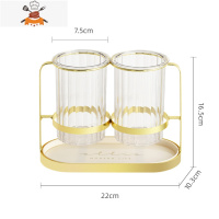 筷子桶轻奢筷笼托架家用厨房筷子勺子收纳盒餐具沥水置物架筷子篓 敬平 金边铁艺筷子筒(白)餐具架
