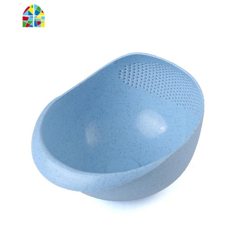 ‘北欧麦秸秆洗米筛洗菜水果盆沥水篮菜篮子厨房家用果盘 FENGHOU 北欧蓝大号麦秸秆-06G洗菜篮洗菜篮