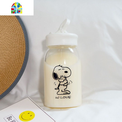 韩国潮流玻璃杯女学生男ins风可爱少女磨砂简约便携创意森系水杯 FENGHOU