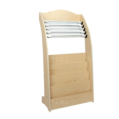 翌嘉 YJ4052906木质报刊架报纸架书报杂志置物架收纳架落地展示架