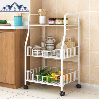 厨房蔬菜置物架菜篮子多层落地收纳架微波炉调料储物架放锅碗用品 三维工匠