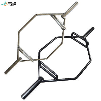 韦步大环形曲杠奥杆助力健身硬拉耸肩提拉六角大孔通用杠铃器械